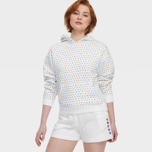 Roller Rabbit x Target Disco Heart Wave Hoodie Pink, Lavender, Teal size large